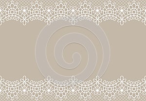 Lace background. Luxury floral lace borders ornate design element with place for text. Wedding, birthday or certificate