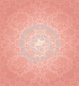 Lace background, ornamental pink flowers