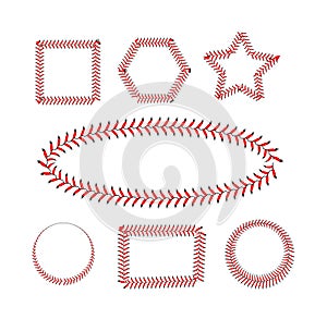 Lace from a baseball on a white background