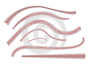 Lace from a baseball on a white background photo