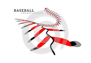 Baseball background. Lace from a baseball on a white. Vector