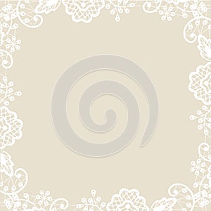 Lace on beige background