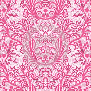 Lace seamless pattern with flowers