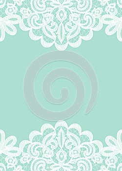 Lace border on green background