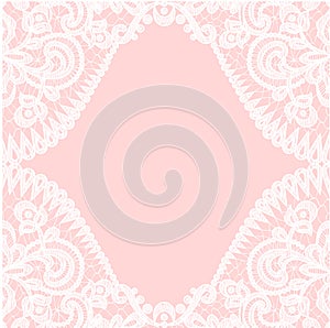 Lace border on pink background