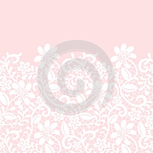 Lace border on pink background