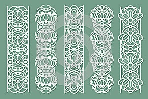 Lace borders. Seamless ornamental panels with floral pattern, cotton lace frames, decorative stripe with vintage ornate