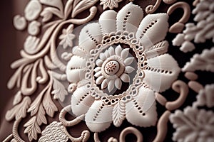 Lace broderie close up background. photo