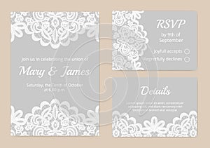 Lace cards for wedding