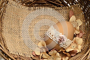 Lace decorated Easter egg