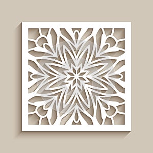 Lace decoration with cutout paper pattern