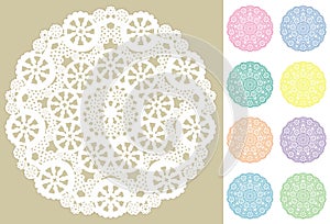Lace Doily Placemats, 9 Pastel Filigree