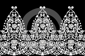 Lace elegant seamless baroque pattern vector. Embroidery designLace elegant seamless baroque pattern vector. Embroide