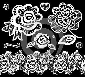 Lace embroidery design elements