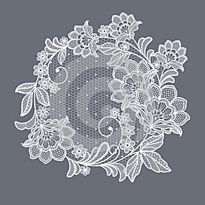 Lace flowers decoration element.