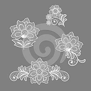 Lace flowers decoration element.