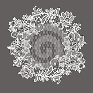 Lace flowers decoration element,