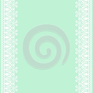 Lace frame on green background