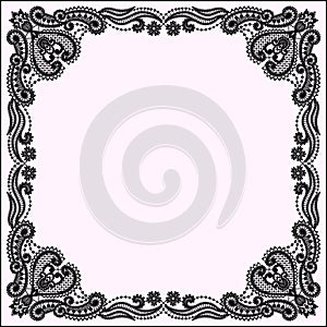 Lace Frame. Lace Vector Background.