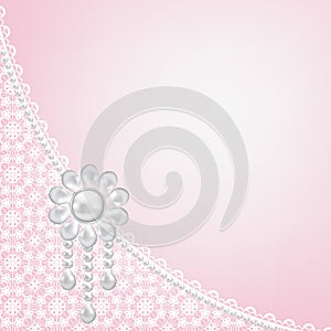 Lace frame on pink background