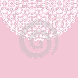 Lace frame on pink background