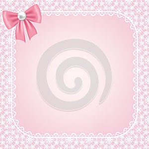 Lace frame on pink background