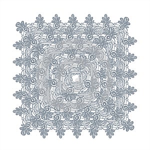 Lace frame vector decorative design element background hand drawn square