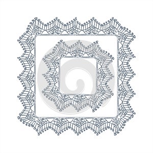 Lace frame vector decorative design element background hand drawn square