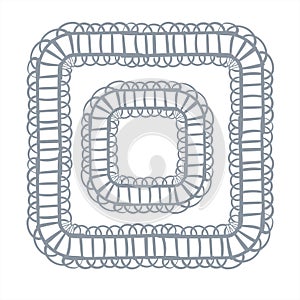 Lace frame vector decorative design element background hand drawn square