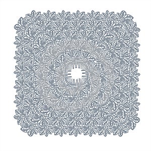 Lace frame vector decorative design element background hand drawn square