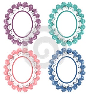 Lace frames isolated on white