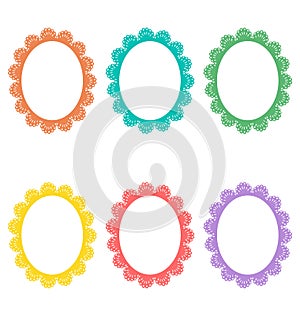 Lace frames isolated on white