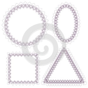 Lace geometric frame vector