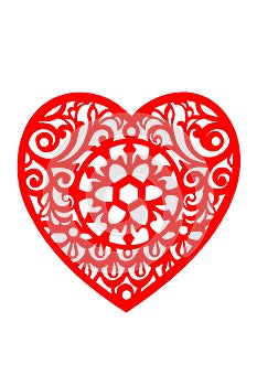 Lace heart in red