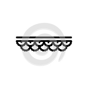 Black line icon for Lace, lacework and cordon photo