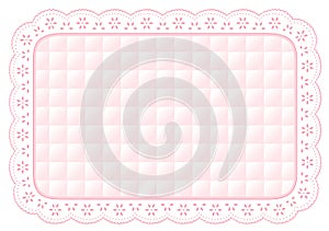 Lace Place Mat, Baby Pink Quilted Eyelet