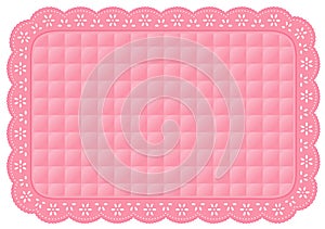 Lace Place Mat, Pink Quilted Eyelet