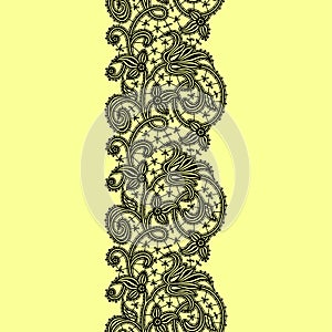 Lace Ribbon Seamless Pattern Background.