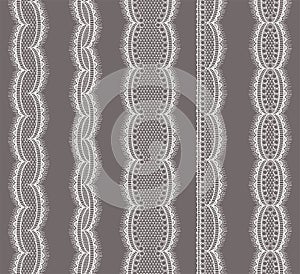Lace ribbon vertical seamless pattern.