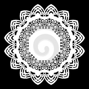 Lace round paper doily, lacy snowflake, greeting element, template for cutting plotter, laser cut template, doily to decorate t