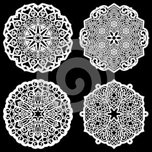 Lace round paper doily, lacy snowflake, greeting element, template for cutting plotter, round pattern, laser cut template, doil