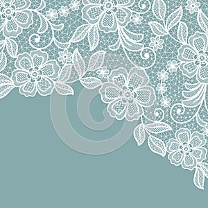 Lace seamless flowers invitation card