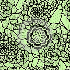 Lace seamless pattern with abstract elements. Vector floral background.