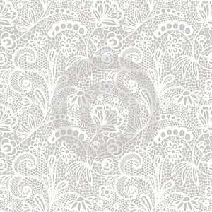 Lace seamless pattern with flowers