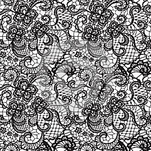 Lace seamless pattern with flowers