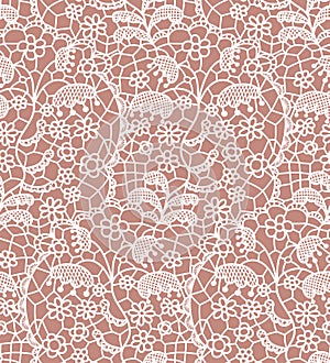 Lace seamless pattern with flowers