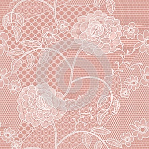 Lace seamless pattern with flowers