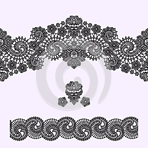 Lace Seamless Pattern. Lace Vector Background.