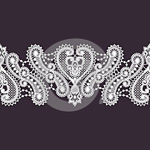 Lace Seamless Pattern. Lace Vector Background.