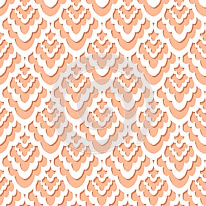 lace type damask cutout on peach background
